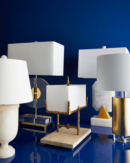 Sena Emerald-Cut Alabaster Table Lamp - Luxury Living Collection