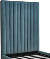 Leili Sea Blue Velvet Bed - Luxury Living Collection