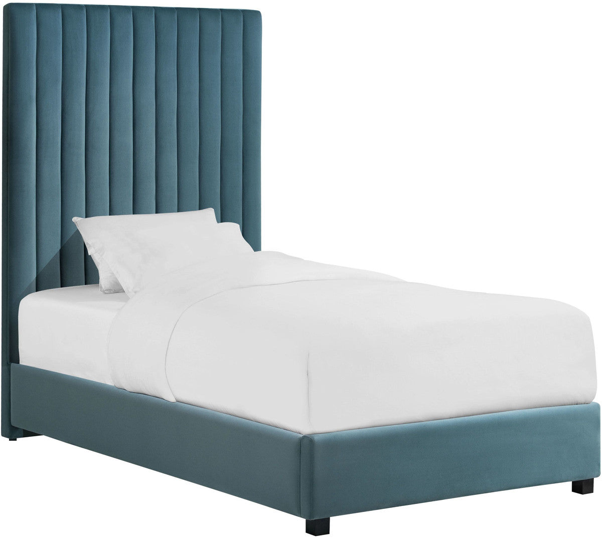 Leili Sea Blue Velvet Bed - Luxury Living Collection