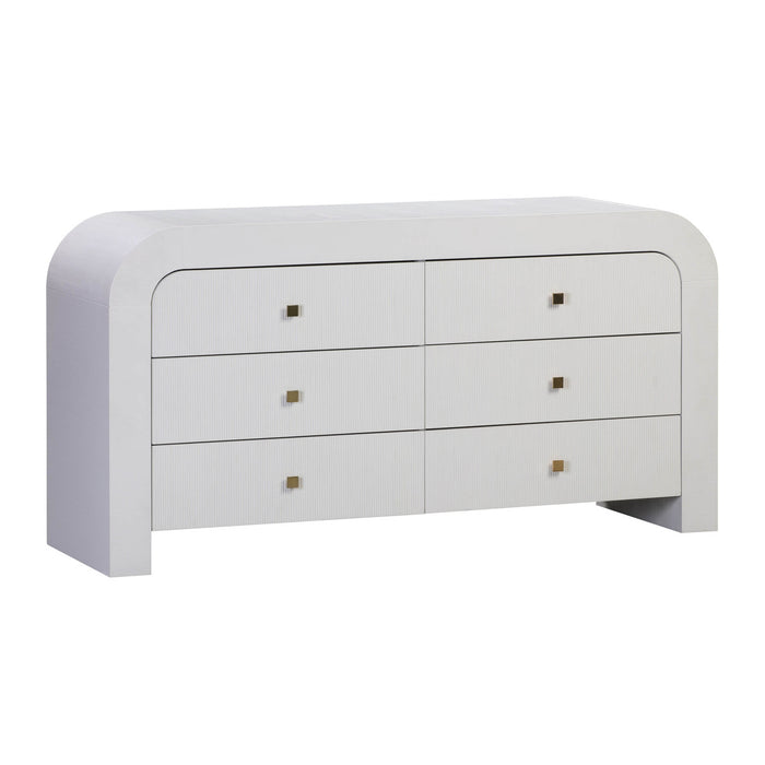 Lamisa White Six Drawer Dresser - Luxury Living Collection