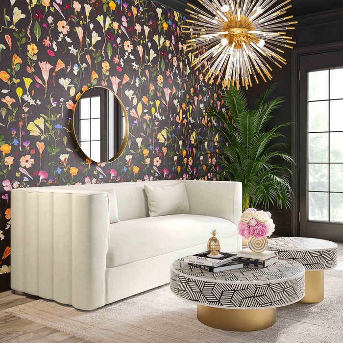 Laurent 84" Cream Velvet Sofa - Luxury Living Collection