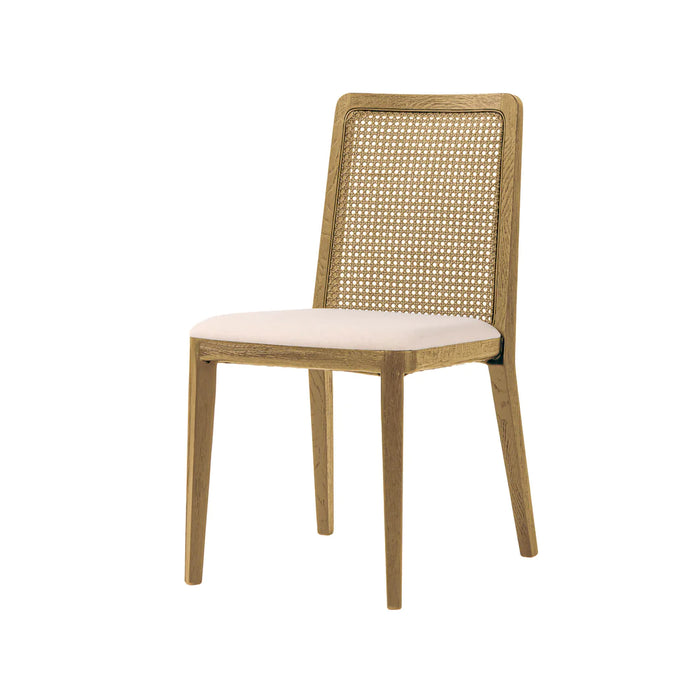 Cane Oyster Linen Natural Dining Chair (Set of 2)