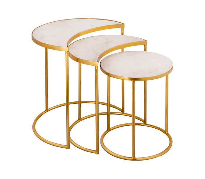 Mehria Marble Nesting Tables (Set of 3) - Luxury Living Collection