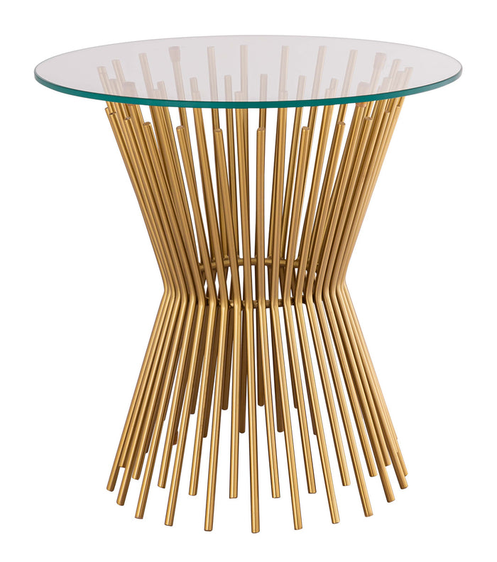 Mehzin Gold Glass Side Table - Luxury Living Collection