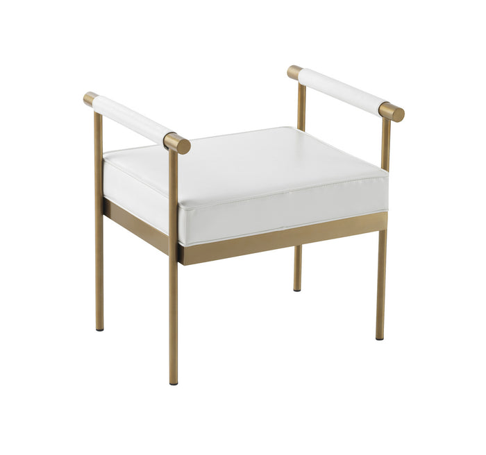 Malakeh White Vegan Leather Bench - Luxury Living Collection