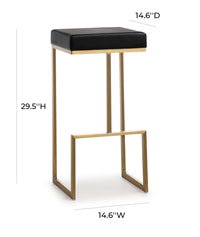 Nava Black Gold Steel Barstools (Set of 2) - Luxury Living Collection