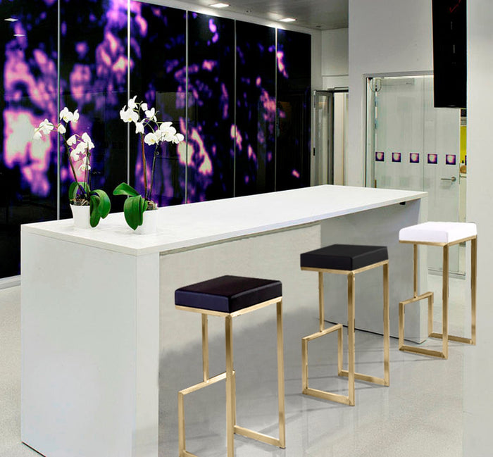 Nava Black Gold Steel Barstools (Set of 2) - Luxury Living Collection