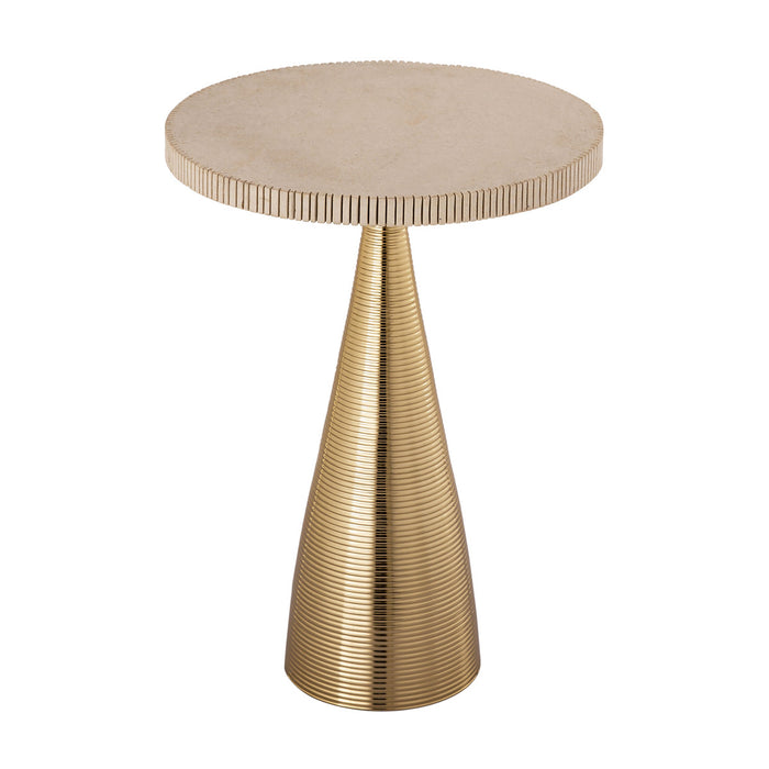 Neha Gold Ribbed Side Table - Luxury Living Collection