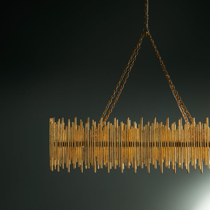 Hensley Oval Gold Leaf Chandelier