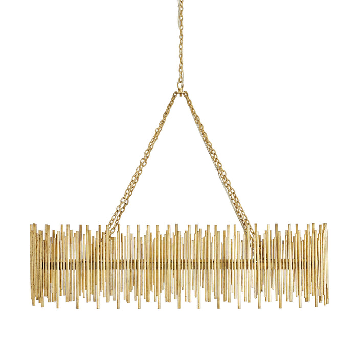 Hensley Oval Gold Leaf Chandelier