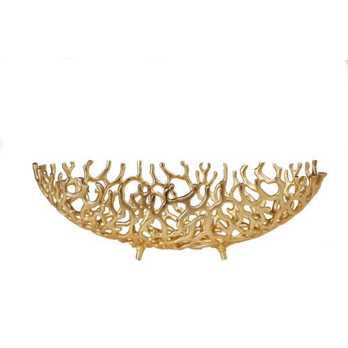 Coral Gold Oval Bowl