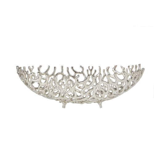 Coral Silver Oval Bowl