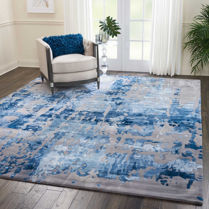 Vivid Blue/Grey Rug - Elegance Collection