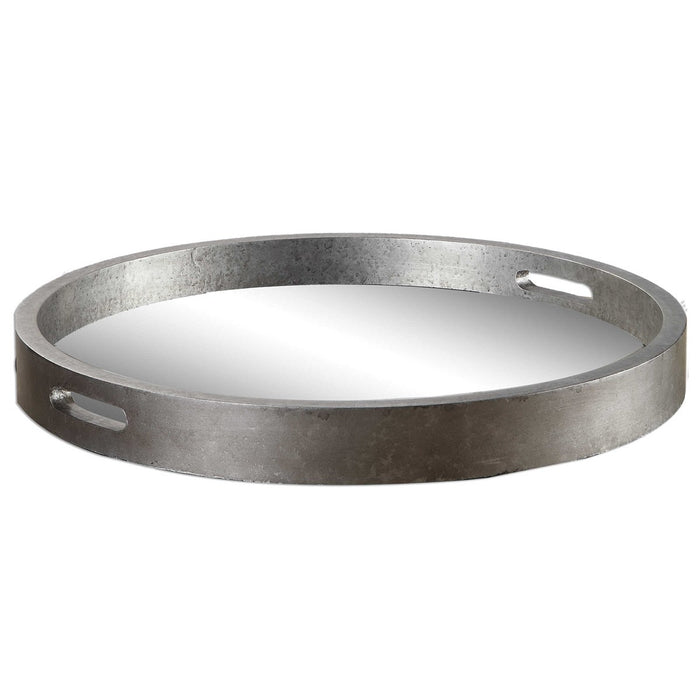 Raina Antiqued Silver Tray