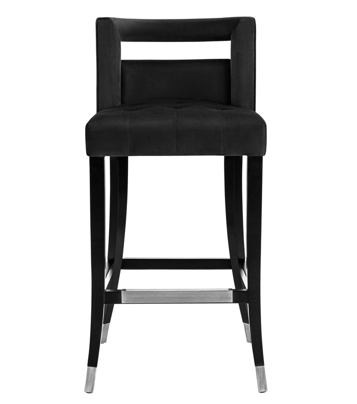 Rina Black Velvet Bar Stool - Luxury Living Collection