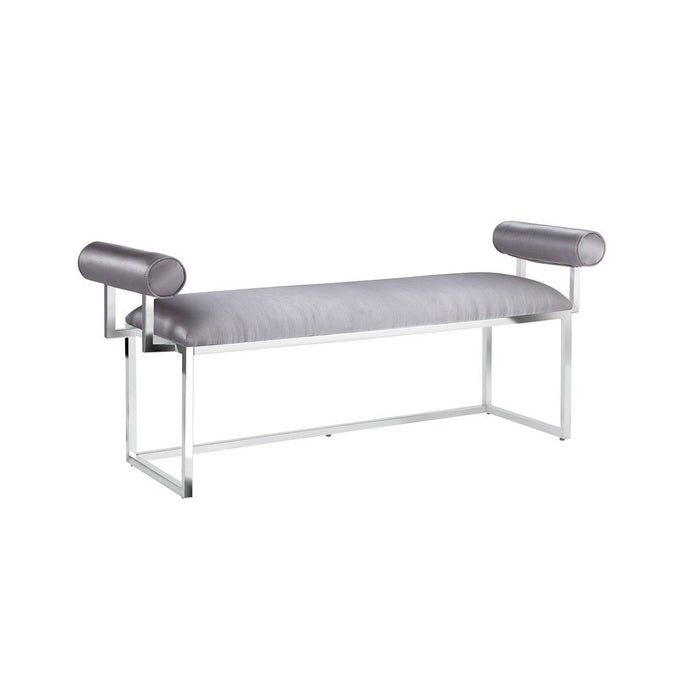Ryatt Silver Satin with Steel Base Bench