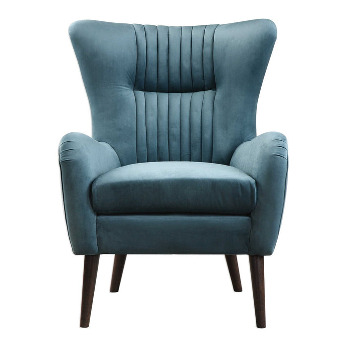 Sloane Blue Velvet Accent Chair
