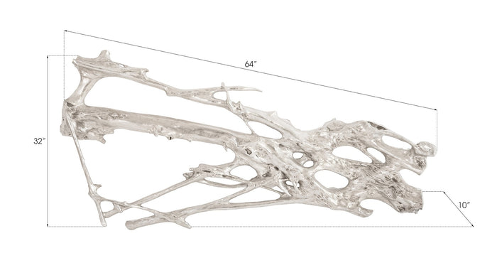 Root Silver Leaf Wall Art Sculpture