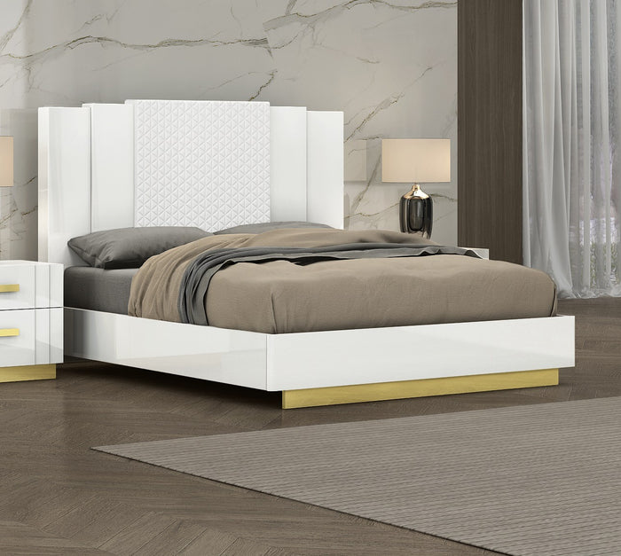 Casey White Lacquer Bedroom Set