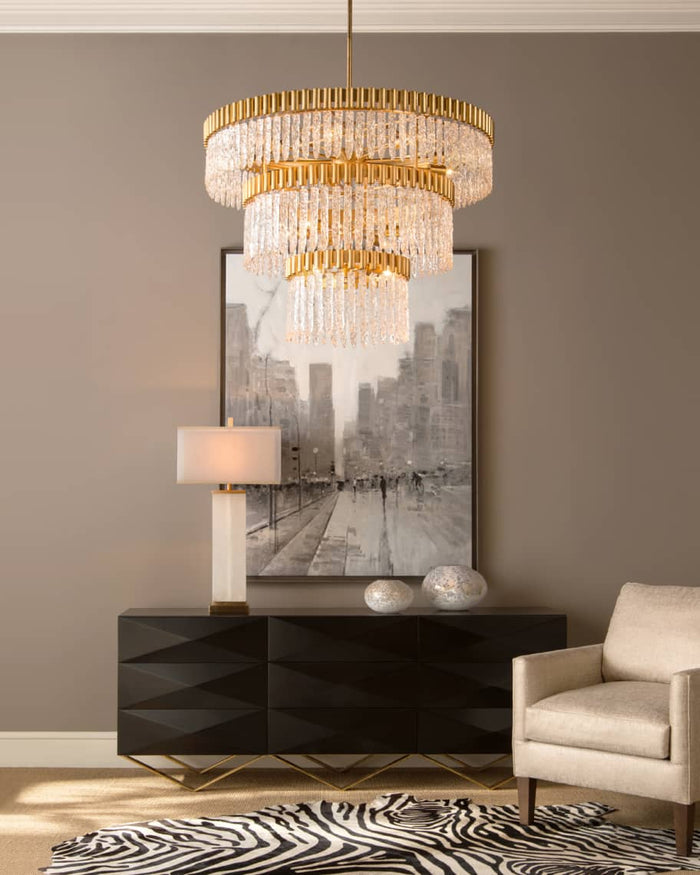 Saisha Satin Black & Gold Sideboard - Luxury Living Collection