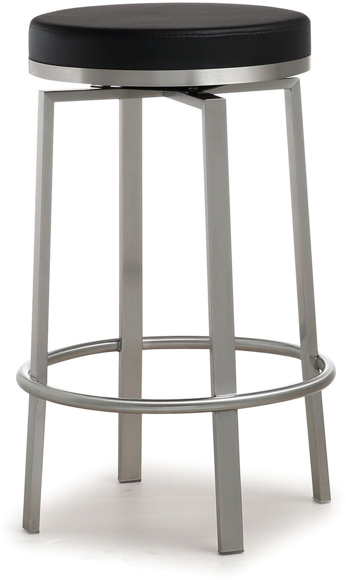 Sarai Black Eco-Leather Swivel Counter Stools (Set of 2) - Luxury Living Collection