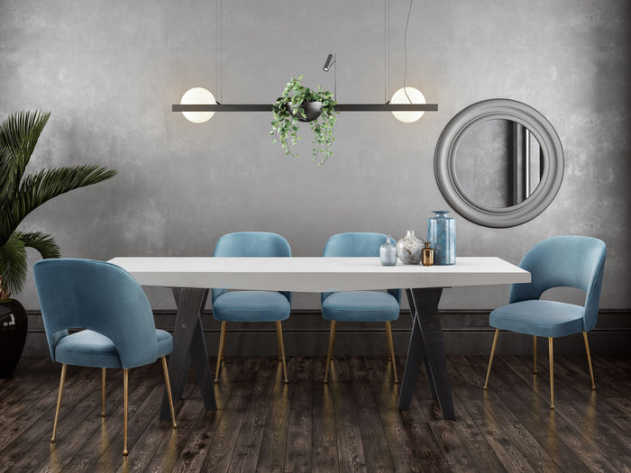 Giada Sea Blue Velvet Chair - Luxury Living Collection