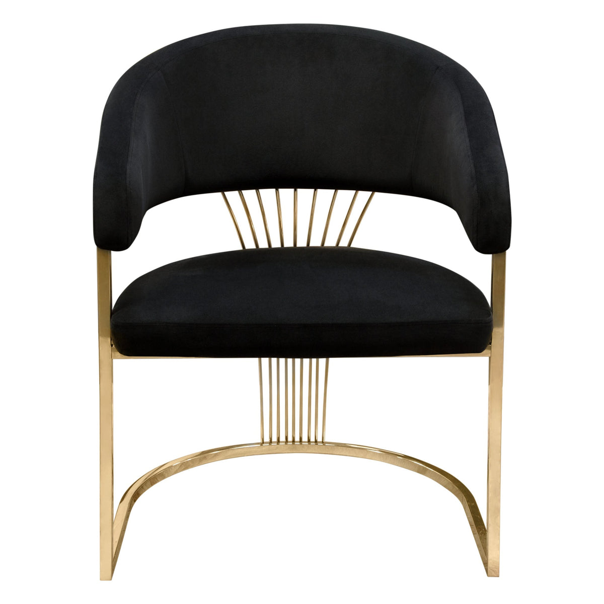 Black velvet deals and gold chair