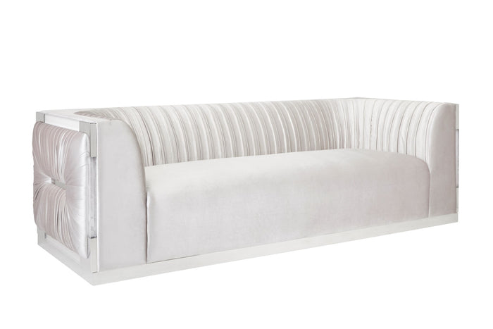 Simone 94" Grey Velvet Sofa