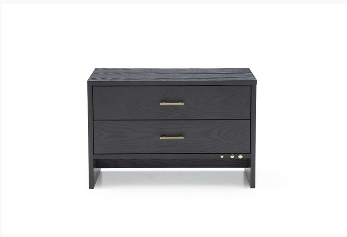 Keir Modern Dark Grey Ash Nightstand