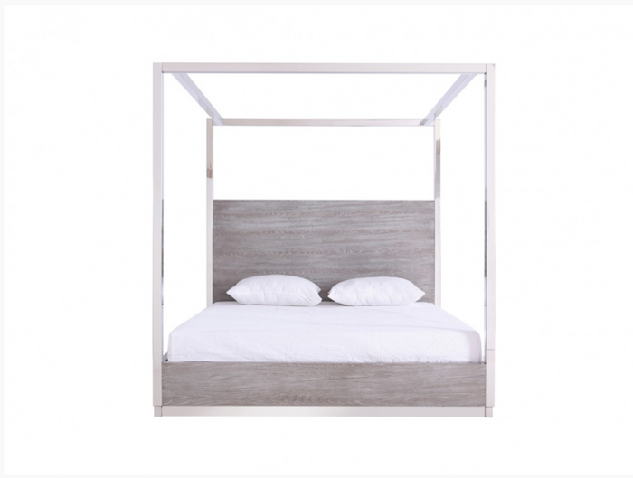 Lorcan Modern Grey Elm Veneer Bedroom Set