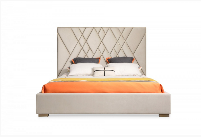 Massimo Glam Beige Velvet Bed
