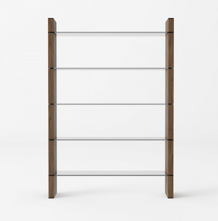 Calla Modern Walnut Veneer Bookshelf