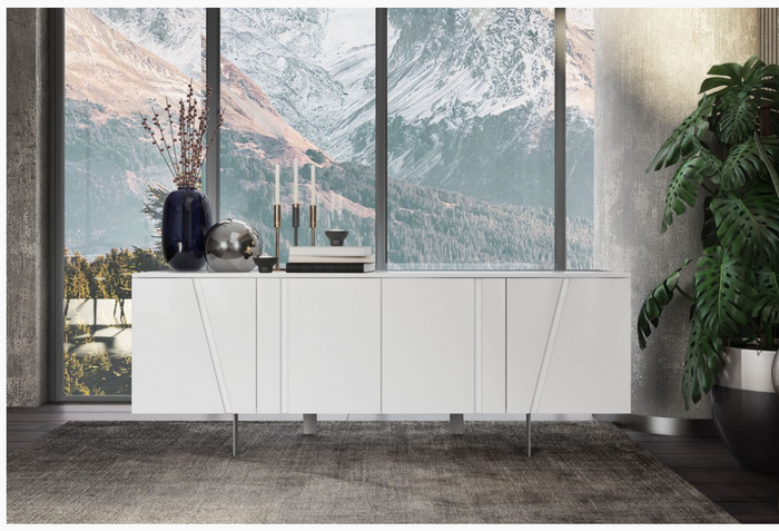 Sonnet Modern White Veneer Buffet