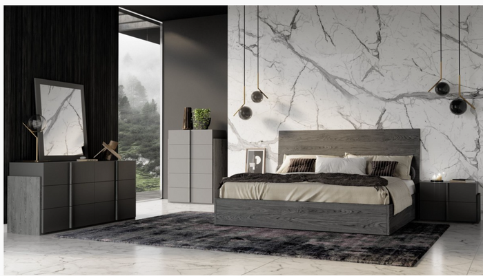 Fedora Modern Elm & Matte Grey Dresser