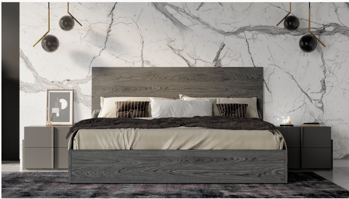 Fedora Modern Matte Elm Grey Bedroom Set