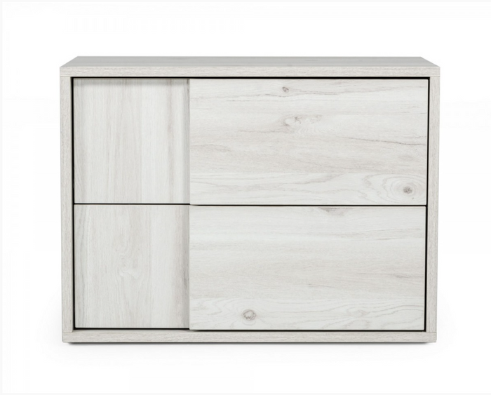 Asa Modern Matte White Washed Oak Nightstand