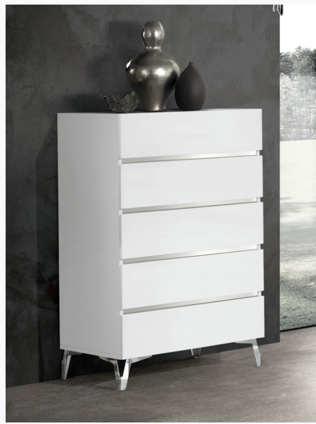 Fia Modern White Gloss Dresser