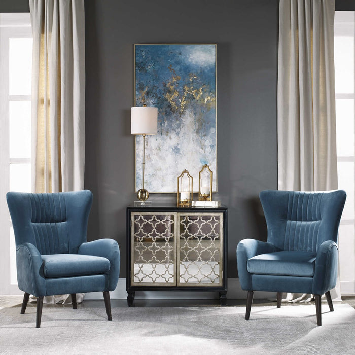 Sloane Blue Velvet Accent Chair
