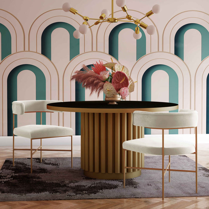 Stella Cream Velvet With Gold Frame Chair - Luxury Living Collection