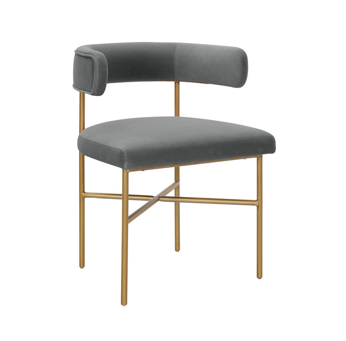 Stella Grey Velvet With Gold Frame Chair - Luxury Living Collection