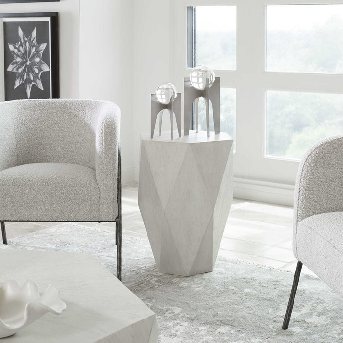 Lucia White Side Table