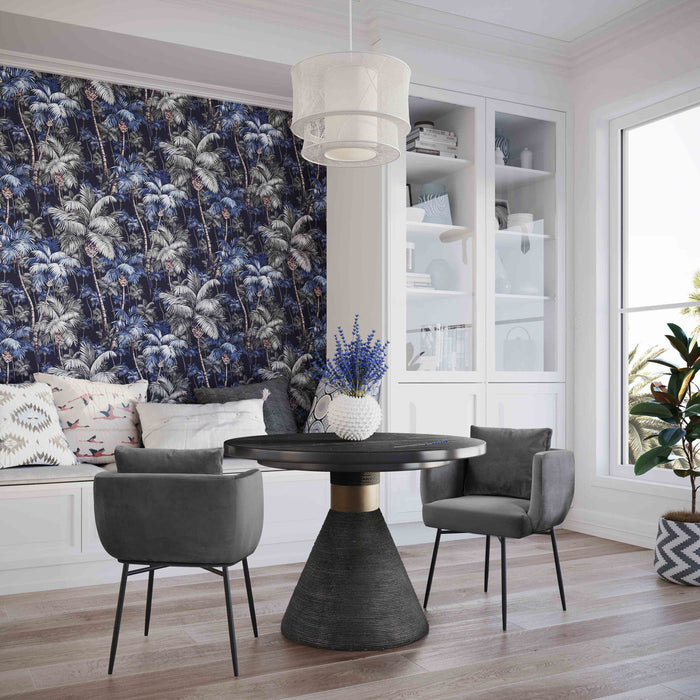 Tiam Black Rope Round Dining Table - Luxury Living Collection