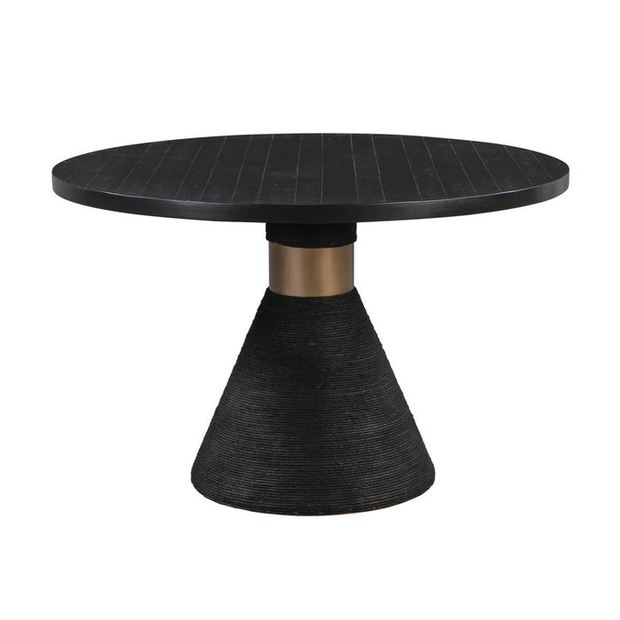 Tiam Black Rope Round Dining Table - Luxury Living Collection