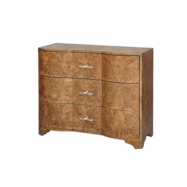 Vera 42" Matte Dark Burl & Gold Chest/Dresser/Nightstand