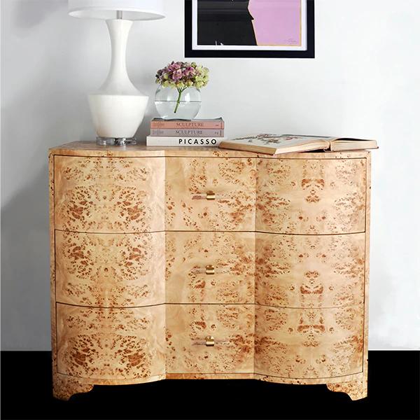 Vera 42" Matte Burl Chest/Dresser/Nightstand