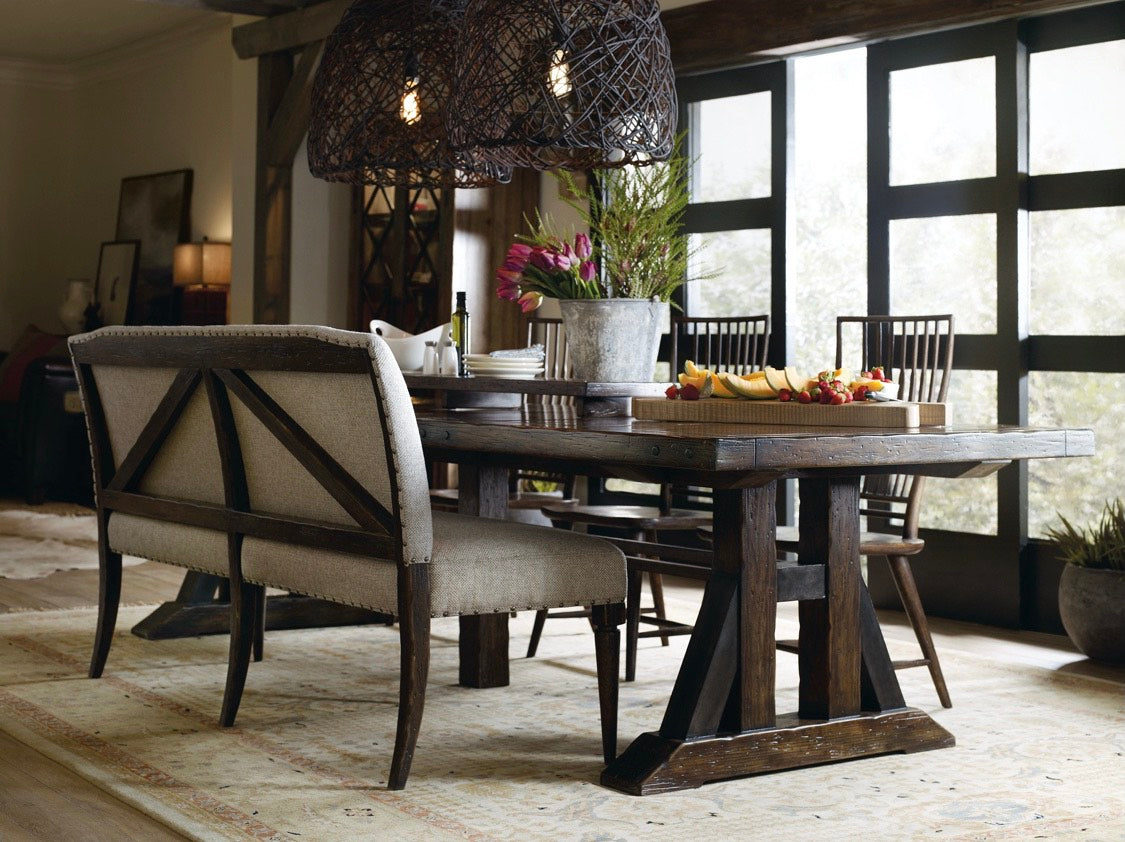 Whitney Trestle Dining Table With Two 21" Leaves