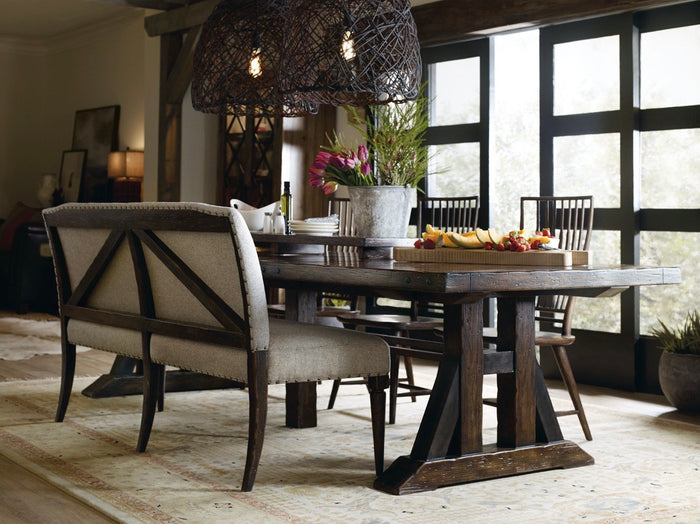 Whitney Trestle Dining Table With Two 21" Leaves