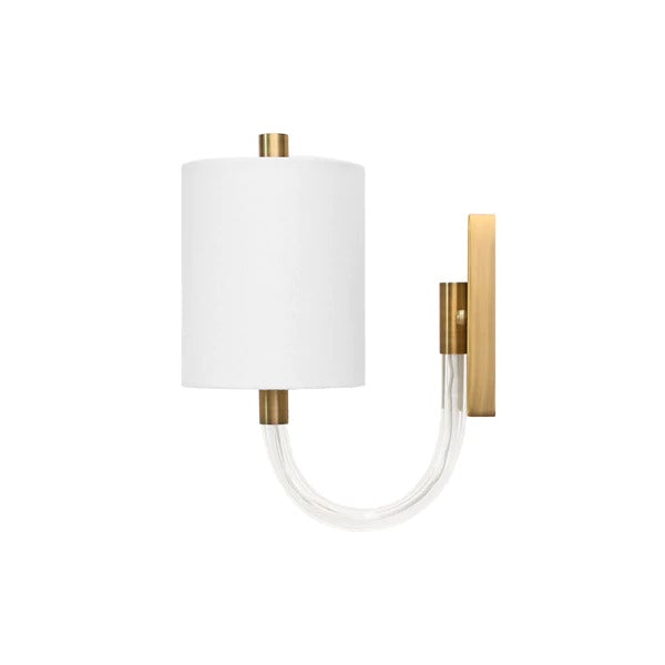 Sanders Acrylic & Antique Brass Wall Sconce