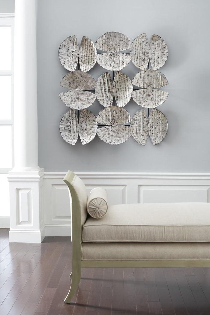 Neutral Circular Silver Wall Sculpture (Set of Nine)
