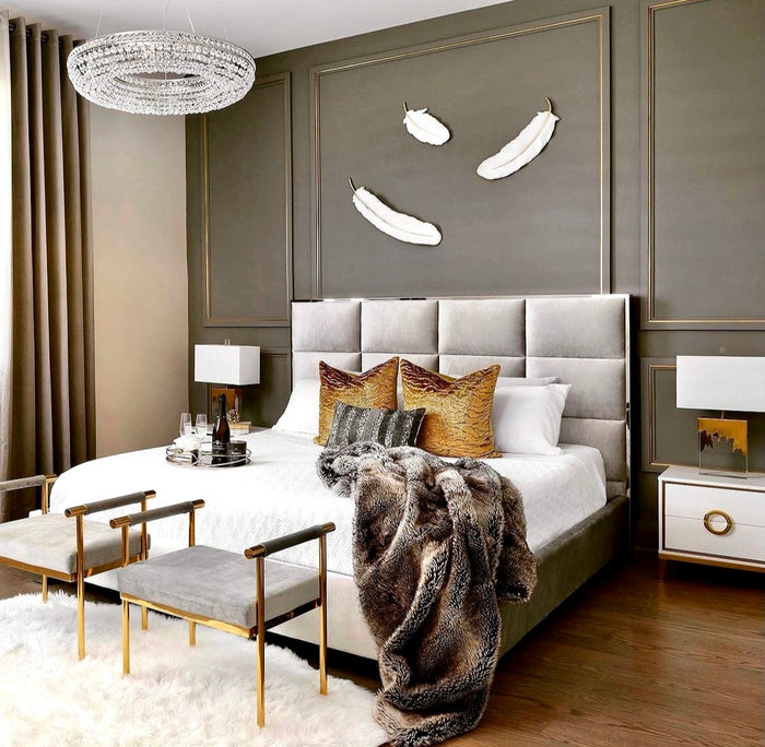 Rara Grey Velvet Bed